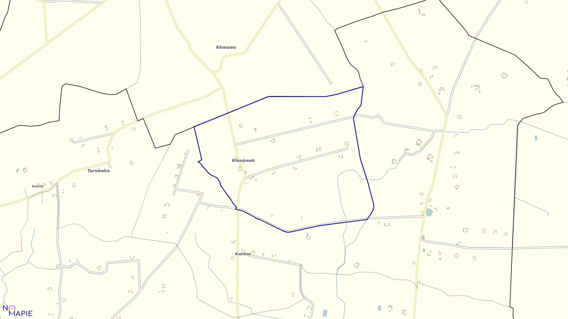 Mapa obrębu KŁONÓWEK w gminie Radziejów