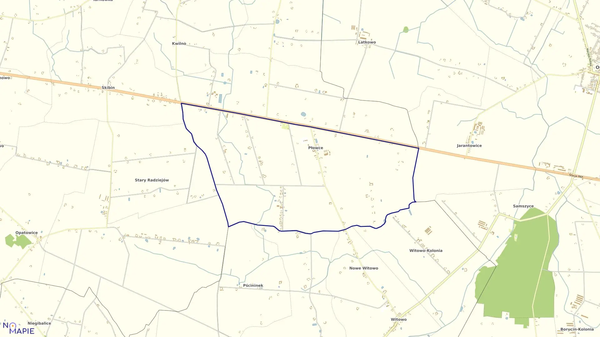 Mapa obrębu PŁOWCE II w gminie Radziejów